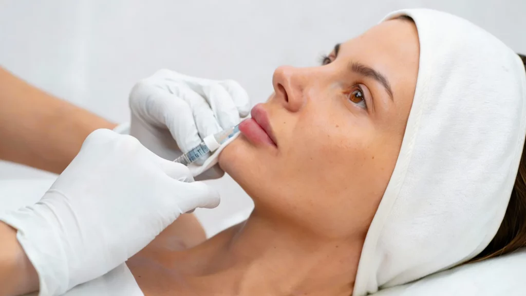 Aumento de labios con ácido hialurónico en clínica médica en Málaga