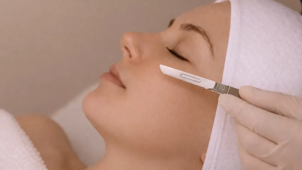 Higiene facial Dermaplaning en clínica estética en Málaga para exfoliación profunda y piel luminosa